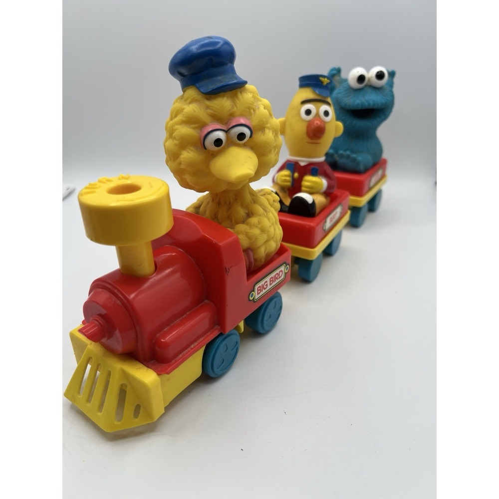 Vintage Tyco‎ Sesame Street Toy Train Big Bird Bert Cookie Monster Wind Up